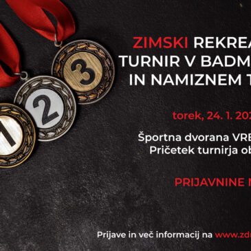 Zimski rekreativni turnir bo 24. 1. !